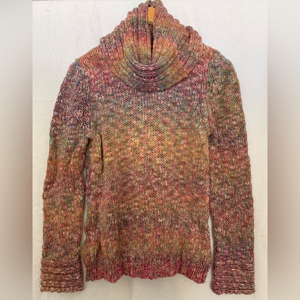 Cowl Neck Sweater, Marled multi colour